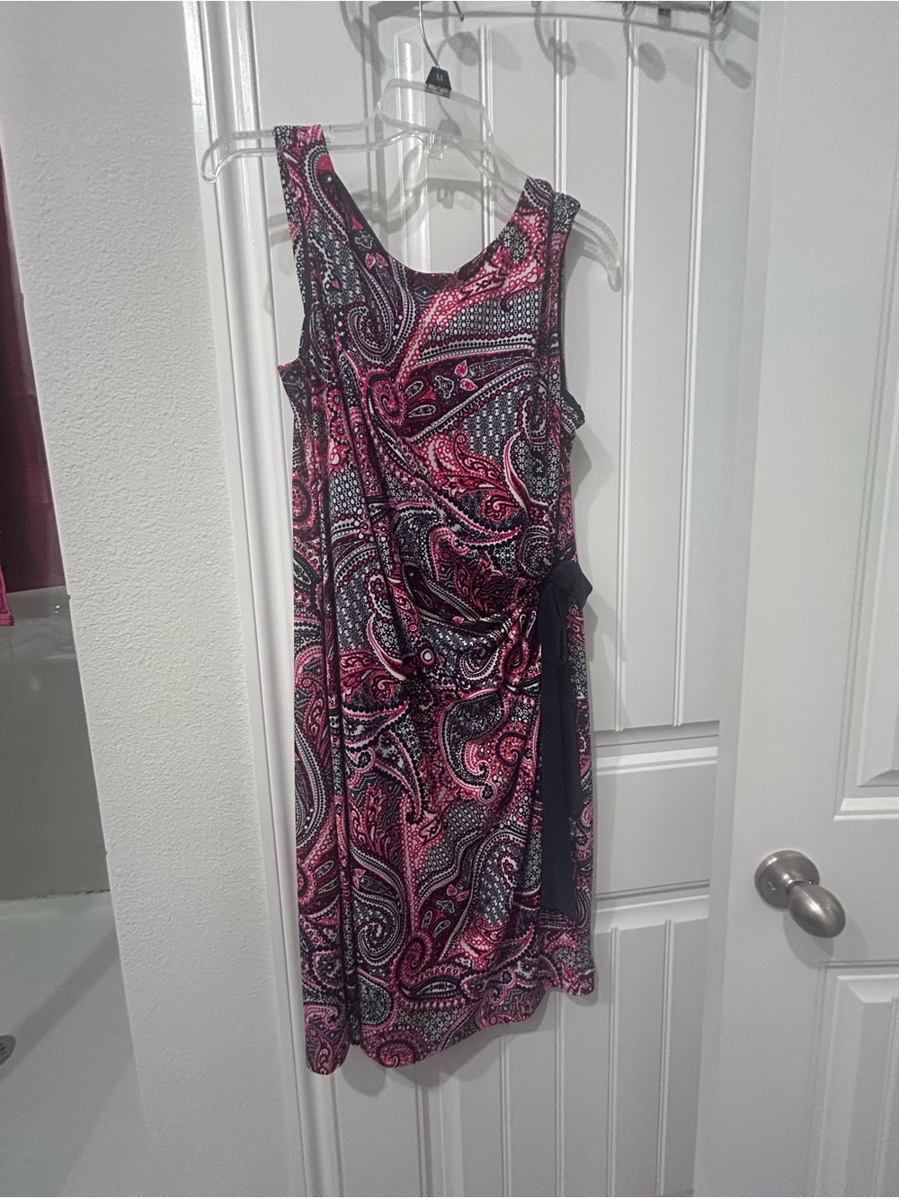 R&K Red White and Blue Paisley Midi Dress